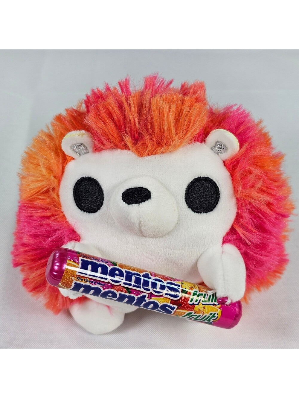Zuru Mentos Fruit Hedgehog Plush Pink Orange Shaggy Fur Licensed 2024 Toy